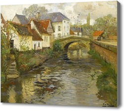 Купить картину Небольшой городок недалеко от Ла Пан, Бельгия, 1905, Таулов Фриц