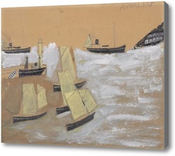Картина Лодки в порту