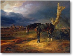 Картина Брошенная лошадь на поле боя в Можайске