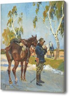 Картина Солдат с лошадью, 1922