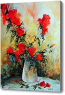 Картина Розы в белой вазе