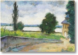 Картина Дом около озера