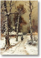 Картина Дорога домой через зимний лес