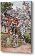 Картина Сакура,храм Ёсино, Япония 