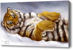 Картина Зимние радости. тигр