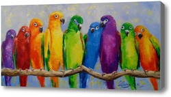 Купить картину Стая попугаев