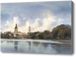 Картина Старая Тула. Вид на демидовскую плотину