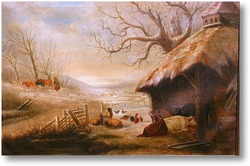 Картина Зимняя ферма