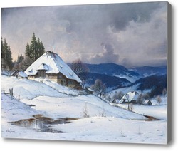 Картина Бурная погода в заснеженном Шварцвальде