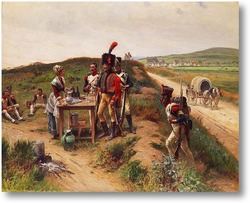 Картина Солдаты на рынке