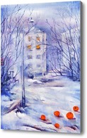 Купить картину Мандарины на снегу