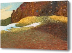 Картина Весенний пейзаж с сугробами