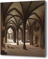Картина Руины монастыря зимой 