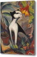 Картина Кот с цветами кактуса. 