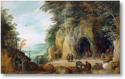 Картина Пейзаж с отшельниками