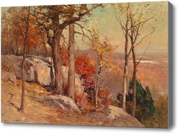 Картина Осень с видом на долину
