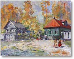 Картина Осенняя русская деревня 