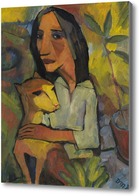 Картина Девушка с котом