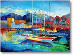 Картина Лодки в Испании
