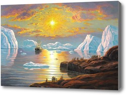 Картина Полуночное солнце, Гренландия