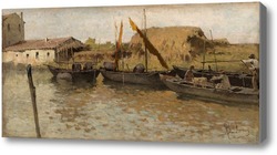 Картина Лодки на канале