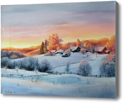 Картина Зима на восходе