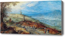 Картина Пейзаж с путниками