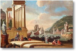 Картина Восточный порт с купцами