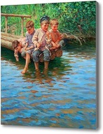 Картина Мальчики на рыбалке