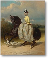 Купить картину Мария-Антуанетта в женском костюме на лошади