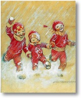 Картина Дети, играющие в снегу