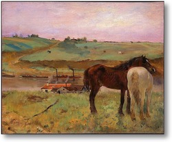 Картина Лошади на лугу