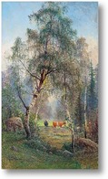 Картина Летний пейзаж с коровами