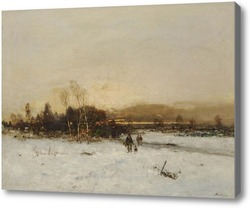 Картина Зимний пейзаж в сумерках