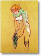 Картина Женщина, подтягивая чулок  