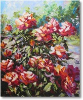 Купить картину Красные розы в саду