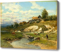 Купить картину Деревенский пейзаж, 1880