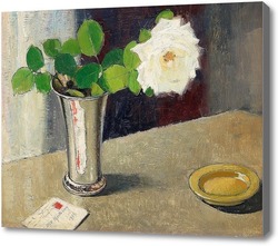Картина Натюрморт с белой розой и письмом