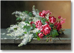 Картина Натюрморт с сиренью и розами
