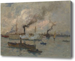 Картина Лодки рядом с портом