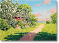 Картина Пейзаж с фруктовыми деревьями