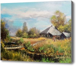 Картина Летом в деревне
