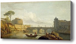 Картина Мост и замок Святого Ангела в Риме