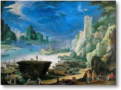 Картина Пейзаж с маяком