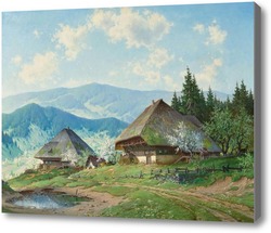 Картина Черный лес, ферма весной