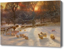 Картина Зимний день на закате