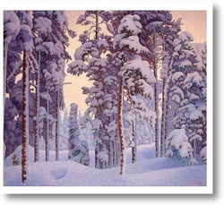 Купить картину Снежный зимний пейзаж.
