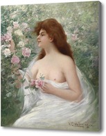 Купить картину Молодая женщина и розы