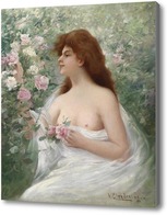 Купить картину Молодая женщина и розы
