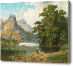 Картина Горный пейзаж с озерами